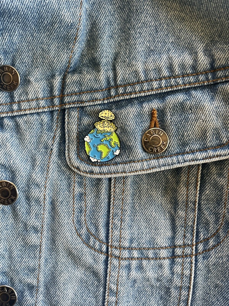 Earth Exploding, Climate Change Protest Enamel Pin