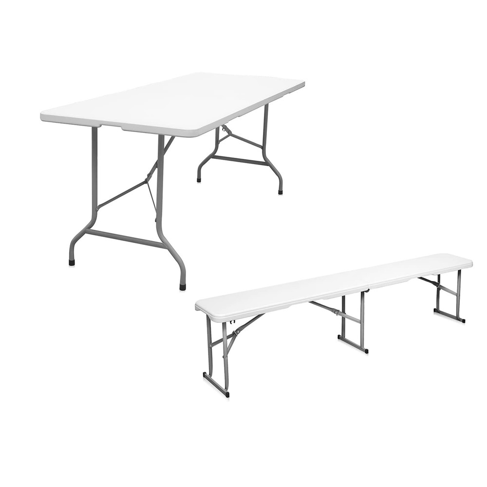 6FT Folding Table 1 Pack 6FT Folding Bench Seat 1 Pack