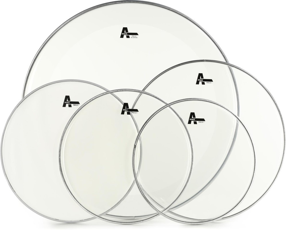 Attack Proflex 1 Clear 5-piece Drumhead Pack