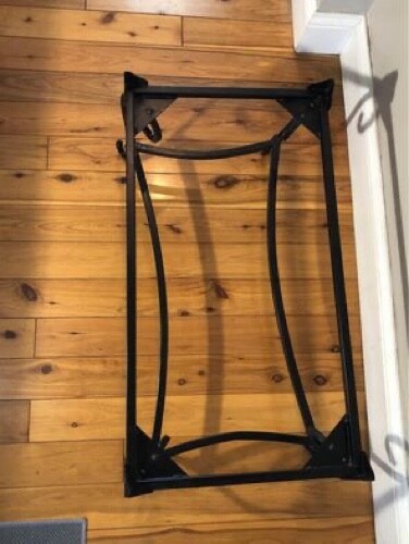 Chest/Vintage coffee table with wrought iron base