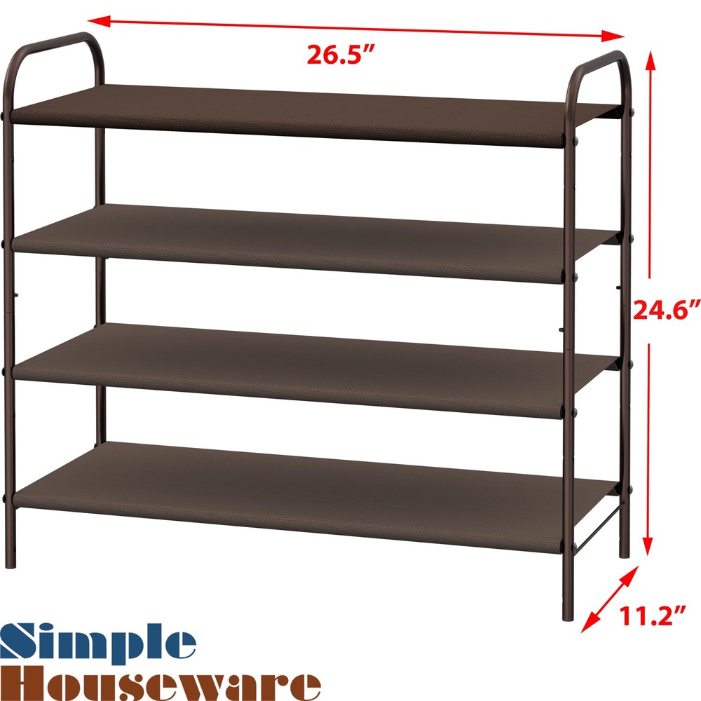 4-Tier Shoe Rack Storage Organizer, Bronze