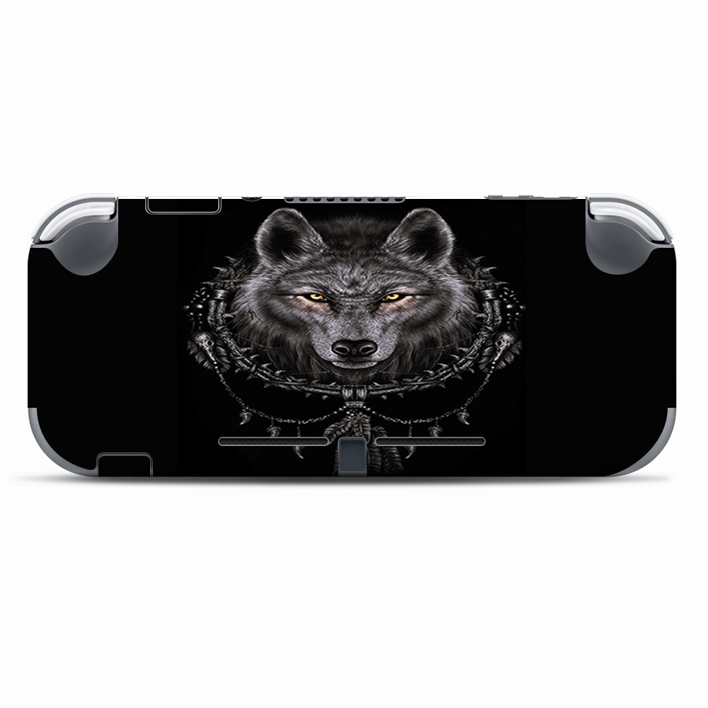 Skins Decals wrap for Nintendo Switch Lite - Wolf dreamcatcher back white