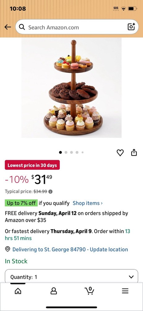 3 Tier Cupcake Holder With Adjustable Shelves