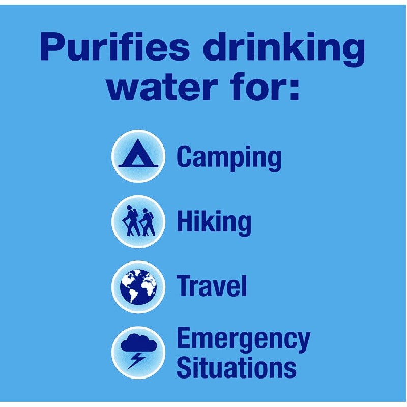 Water Purification Tablets Drinking Water 2-Pack 50 Count Emergency Use