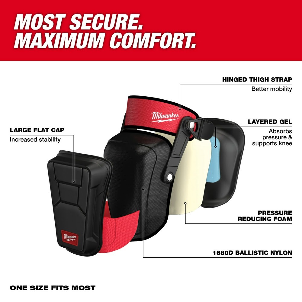 For Milwaukee 48-73-6051 Stabilizer Performance Knee Pads