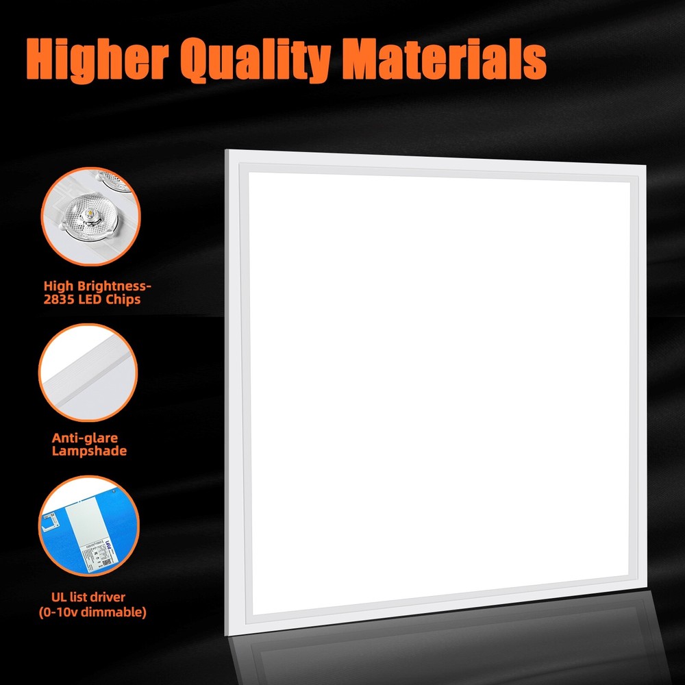 4 Pack 2X2FT LED Panel Light 45W Drop Ceiling Troffer Flat Fixtures 5000K White