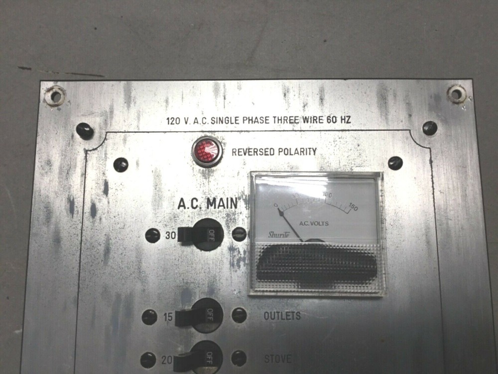 Sea Ray Shore Power Control Panel 8 3/4" x 10"