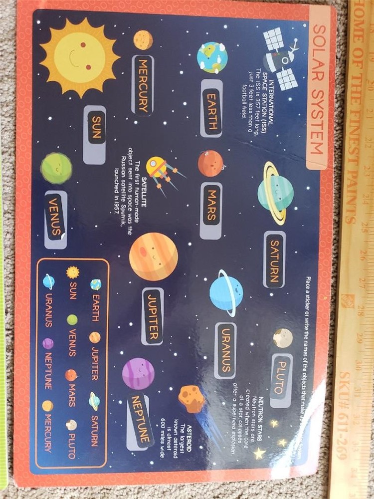 Teaching Classroom Materials Solar System Math Language Time Wipe Off Boards EUC