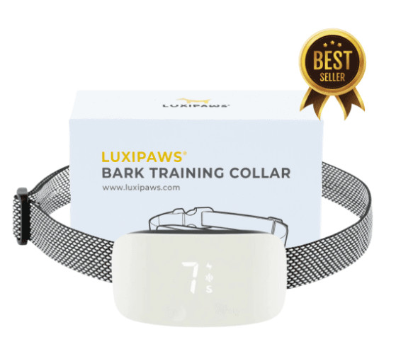 Luxipaws Dog Bark Training Collar White Beep, Waterproof & Vibration *Open Box