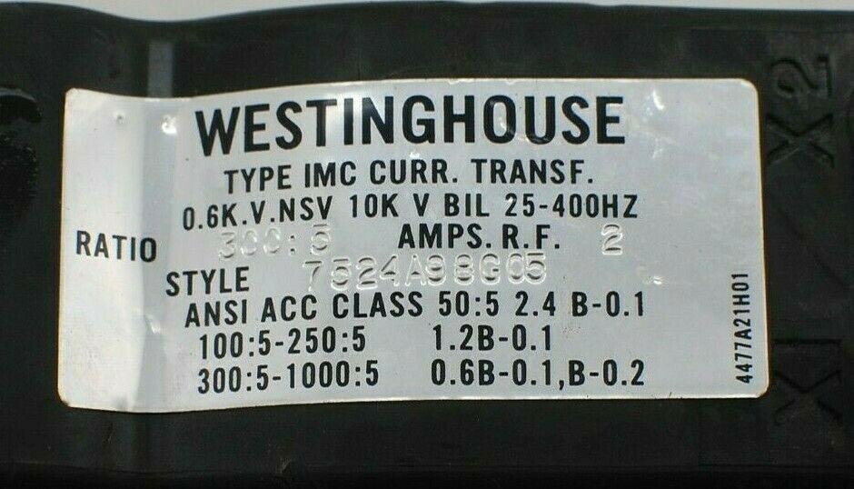 Westinghouse 7524A98G05 Current Transformer