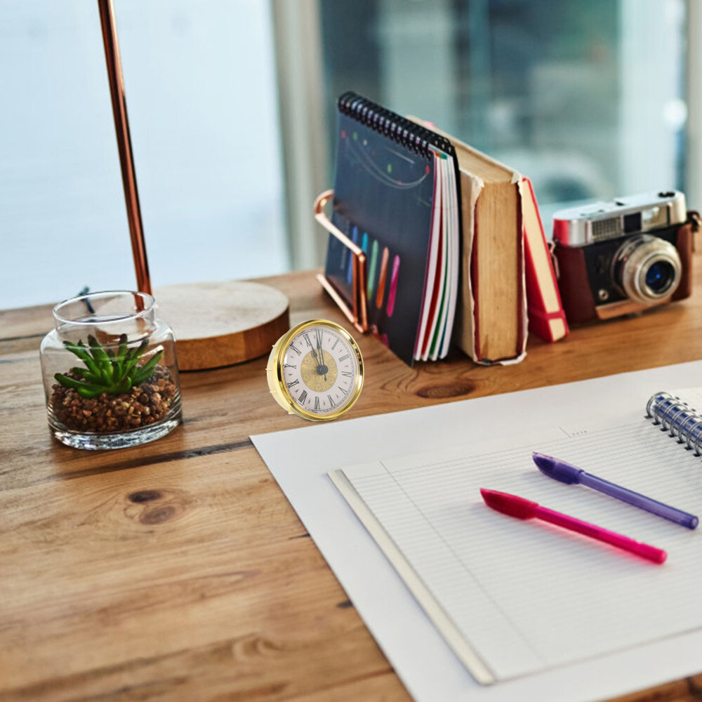 Miniature Clock Mechanism Replacement Insert with Movement Face