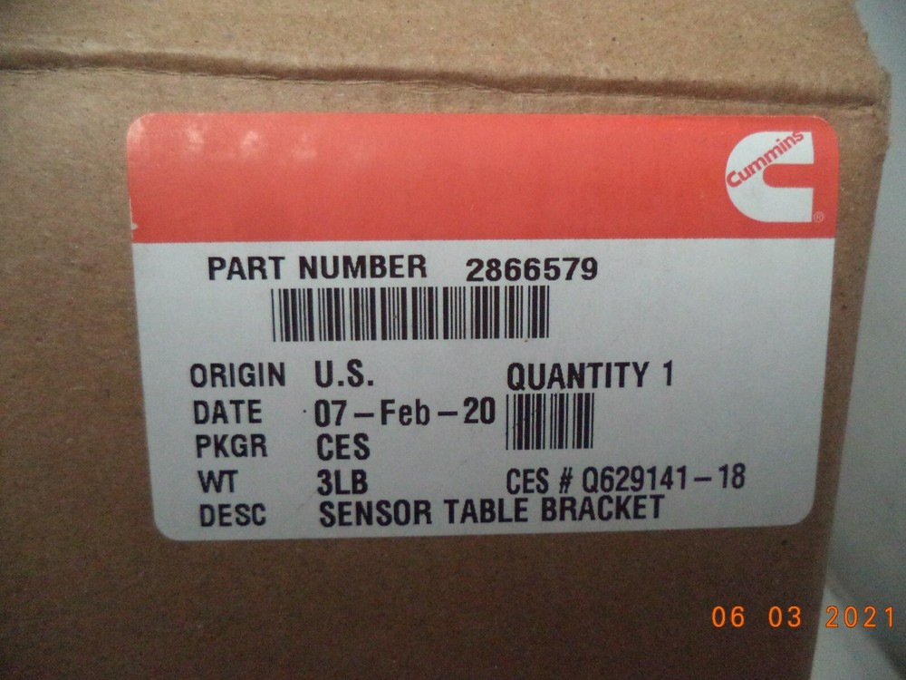 Cummins Sensor Table Bracket, pn 2866579