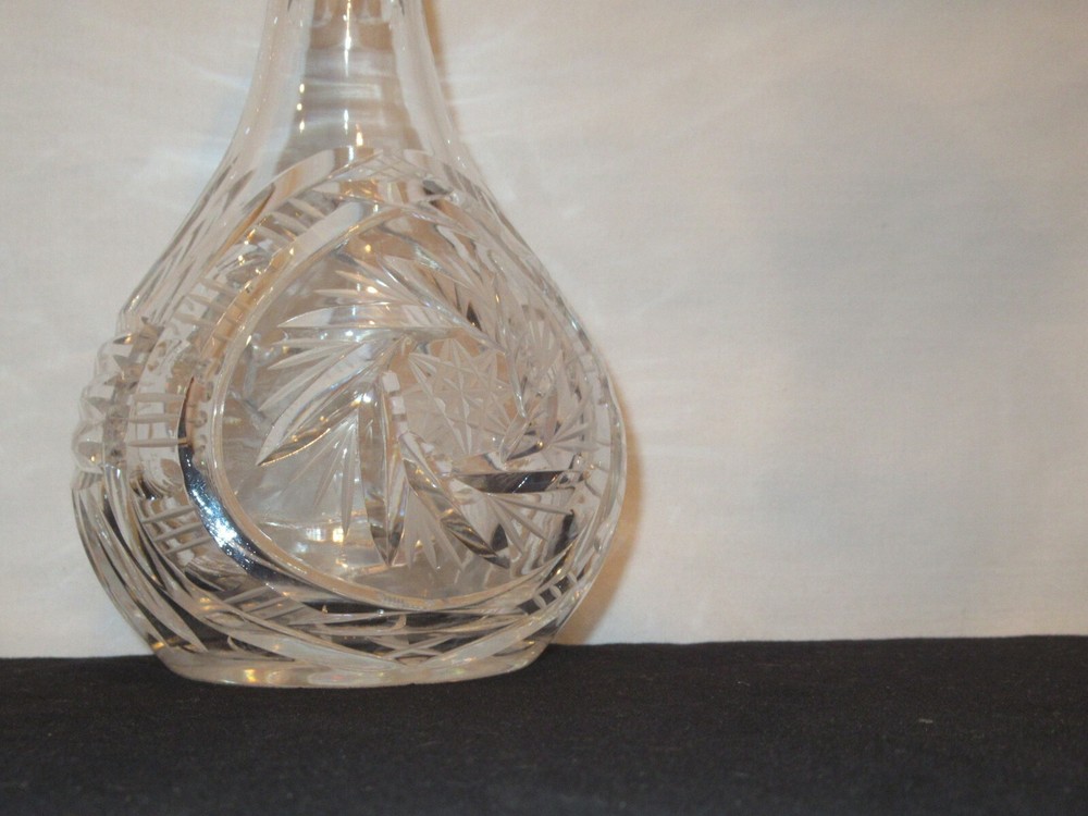 American Brilliant Cut 11” Decanter Drape Pattern by L Straus & Sons Unsigned