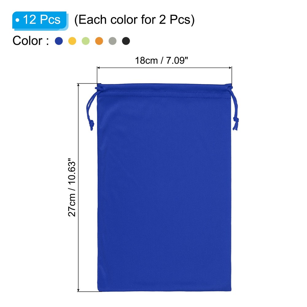Ski Goggle Bag, 12 Pack Microfiber Snow Goggles Sleeve, 6 Colors