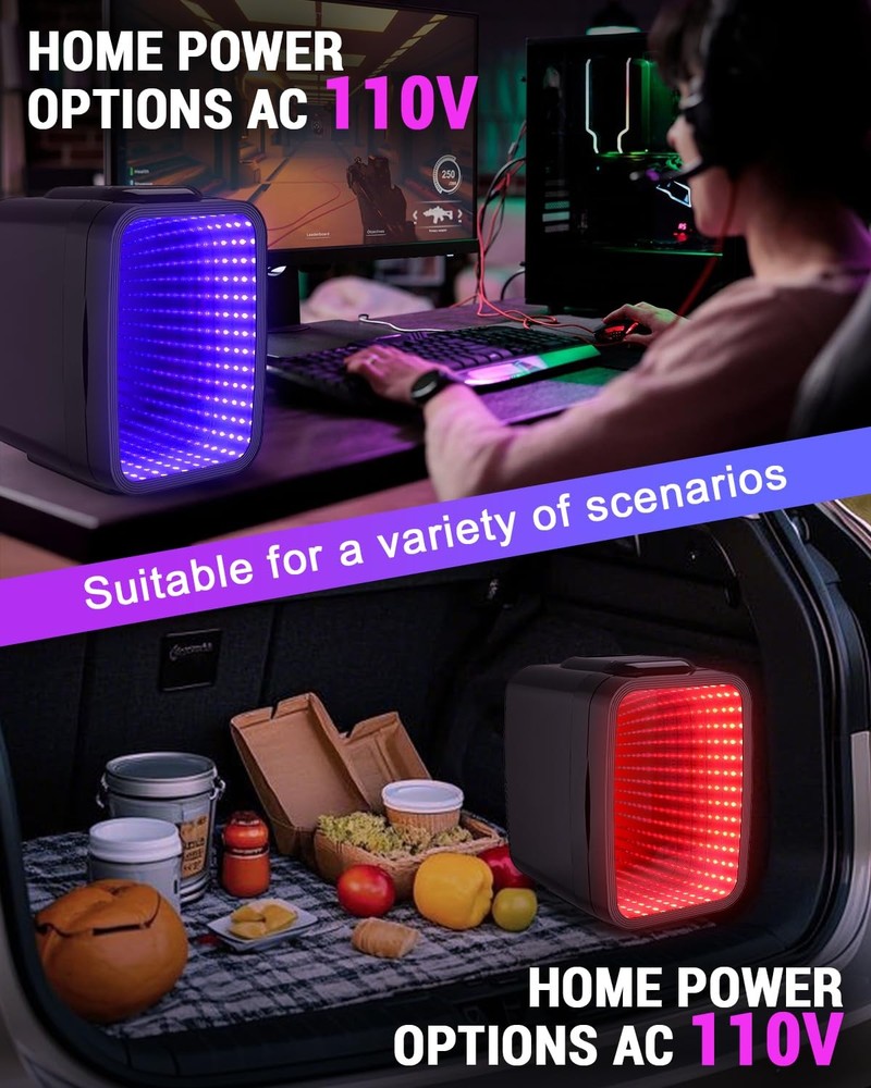 Mini Fridge, 4 Liter/6 Cans Small Refrigerator With Dimmable LED Light,AC/DC ...