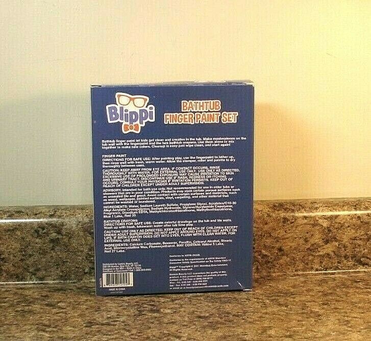 Blippi Bathtub Finger Paint Set Bath Time NEW