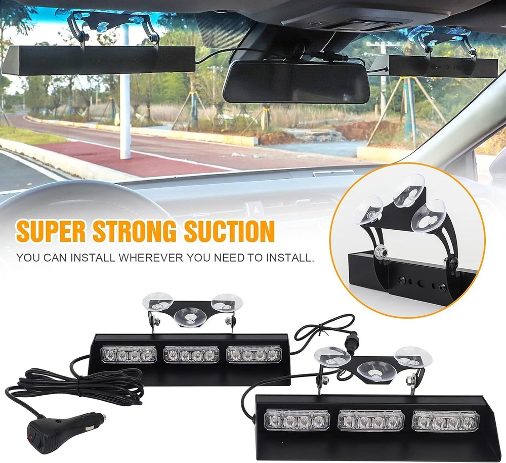 XRIDONSEN Emergency Dash Strobe Lights Bar Safety Warning Flash Windshield Light