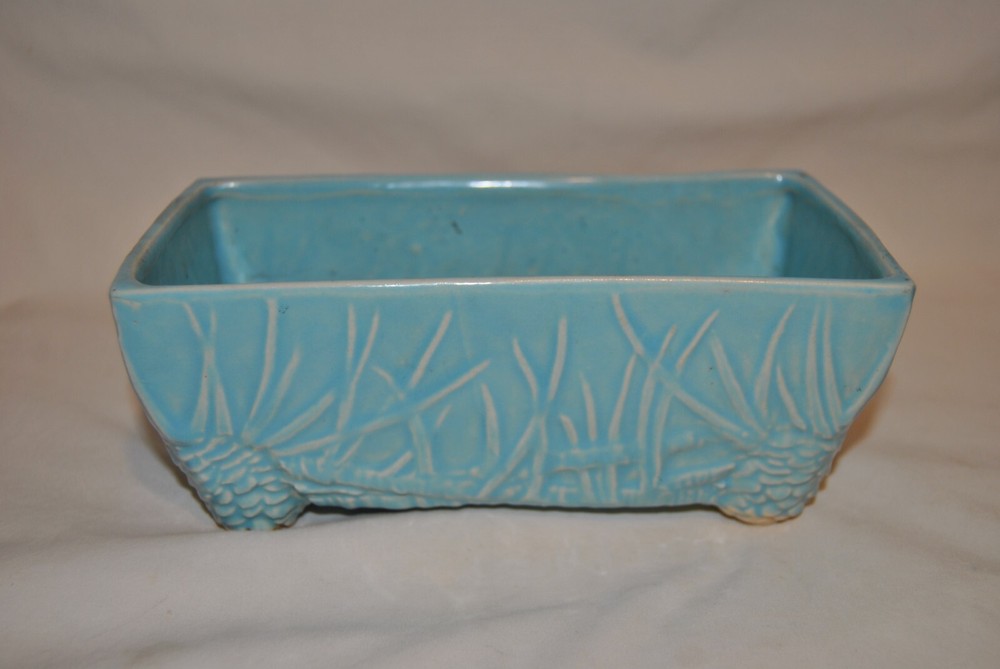 Mccoy Blue Pinecone Rectangle Planter