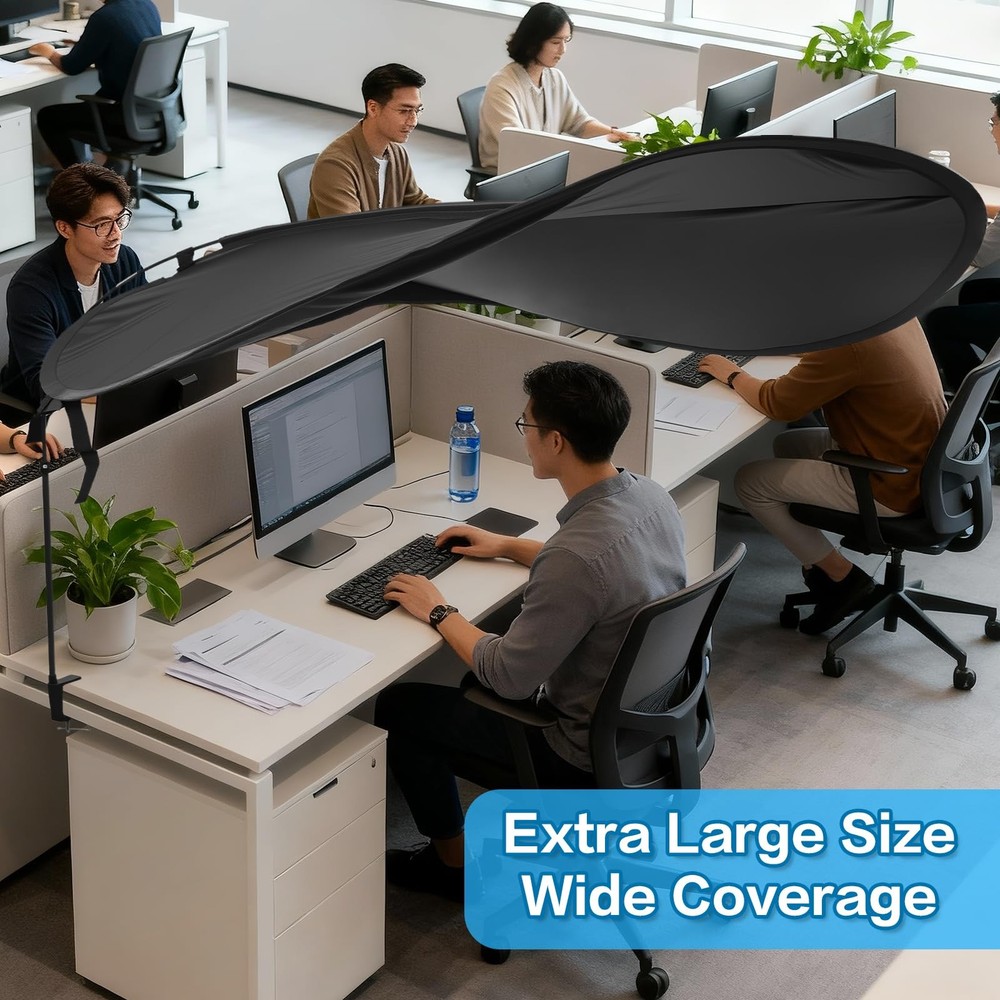 62''Adjustable Office Cubicle and Desk Shade, Cubicle Shade, Adjustable Worki...
