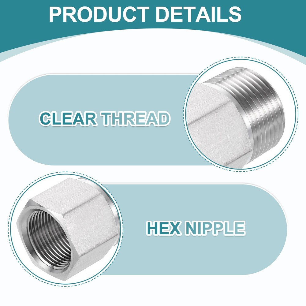 Pipe Fitting Reducing Adapter 3/4" NPT x M22 Reducer Connector Silver