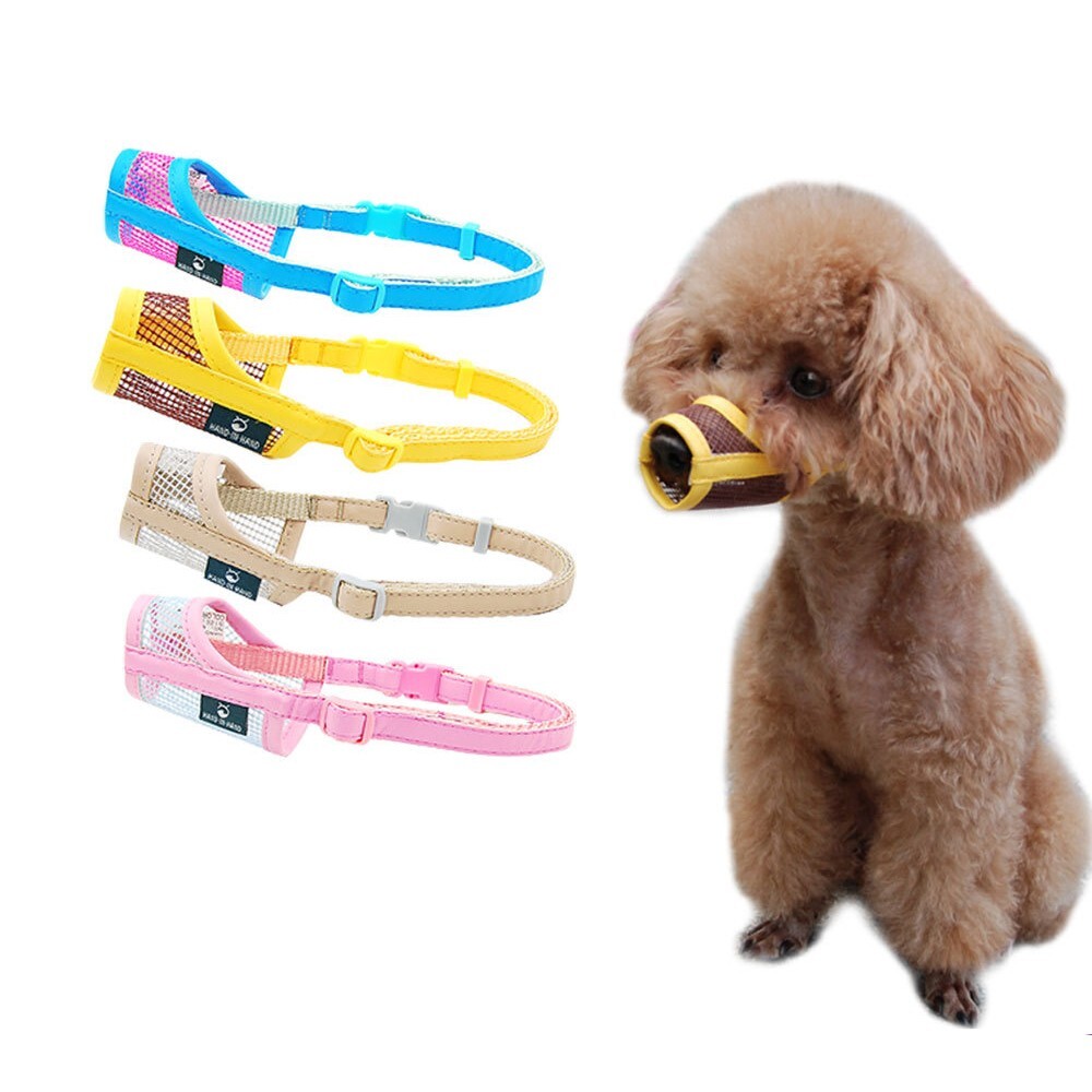 Dog Muzzle Puppy Small Medium Large dog Leatherette Nylon Mesh Muzzle Pet muzzle