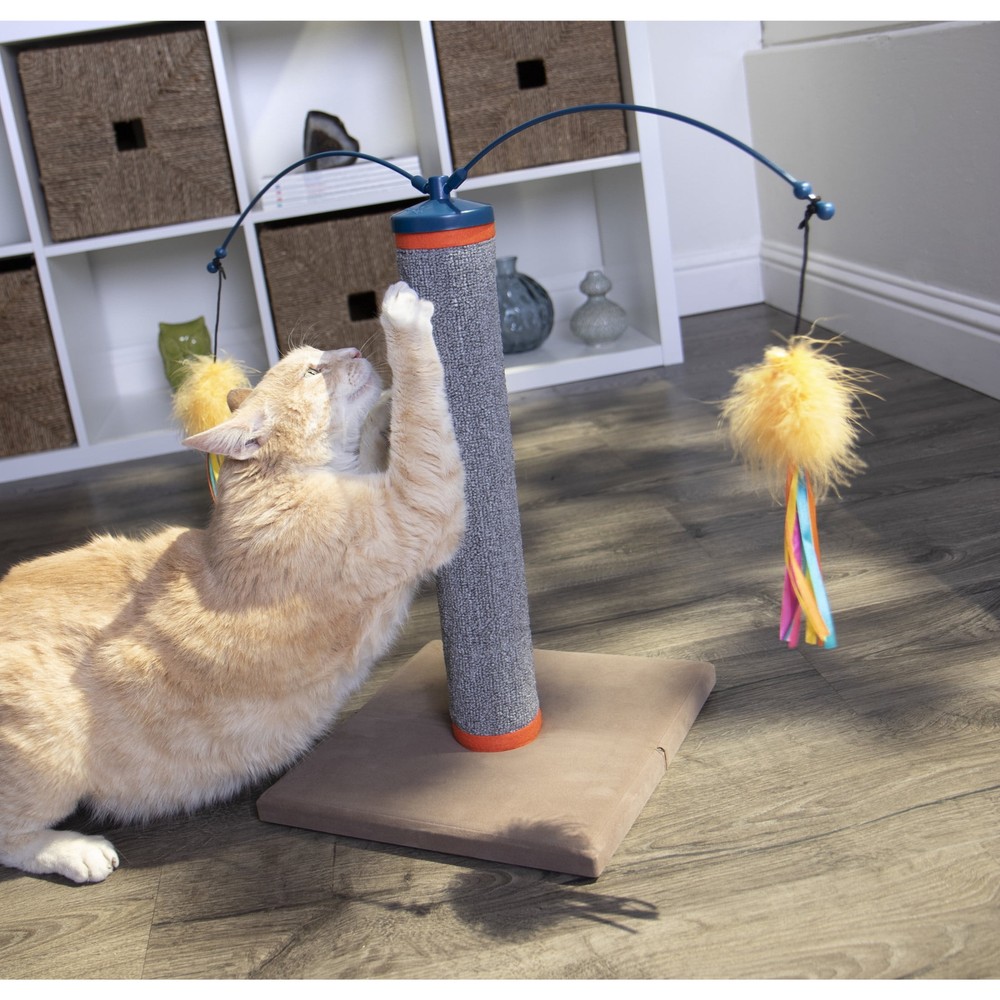 SmartyKat Scratch 'N Spin Carpet Cat Scratching Post with Interactive Spinning