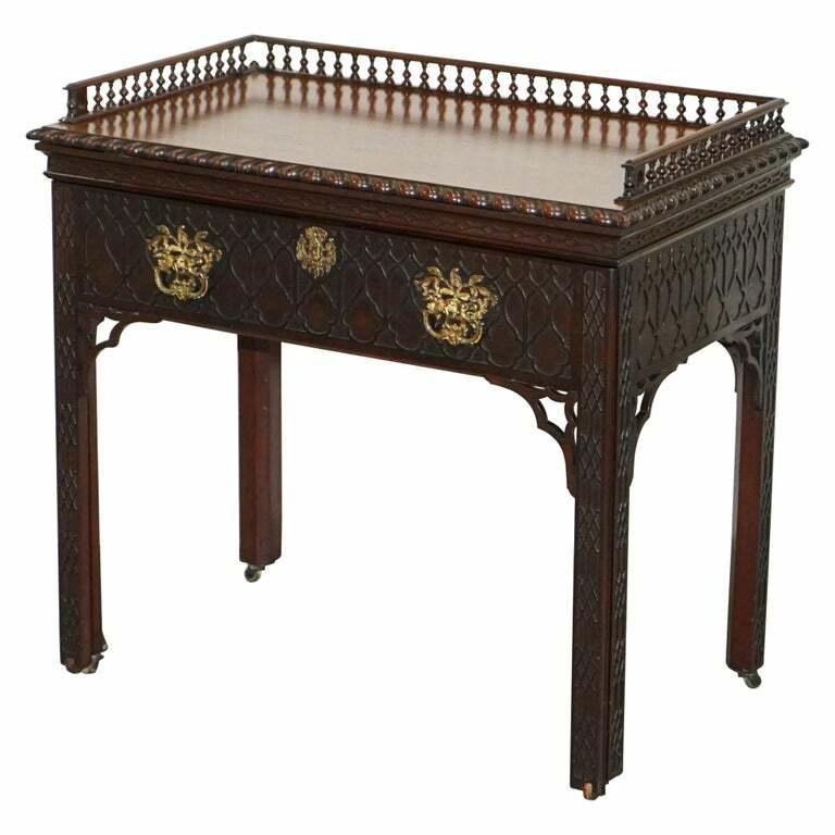 ORIGINAL THOMAS CHIPPENDALE GEORGE III MAHOGANY ARCHITECT'S WORK DESK TABLE