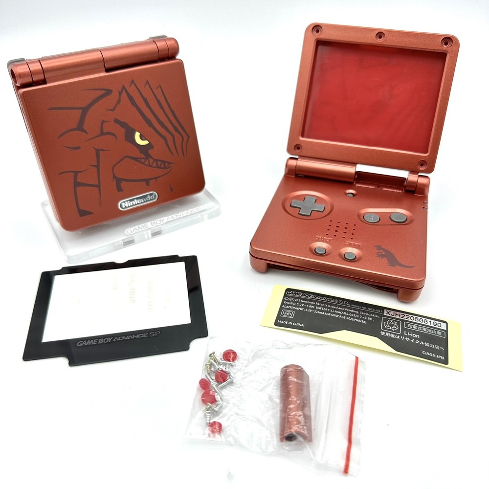 Game Boy Advance SP Replacement Housing Shell GBA W/ Glass Lens Groudon Ruby