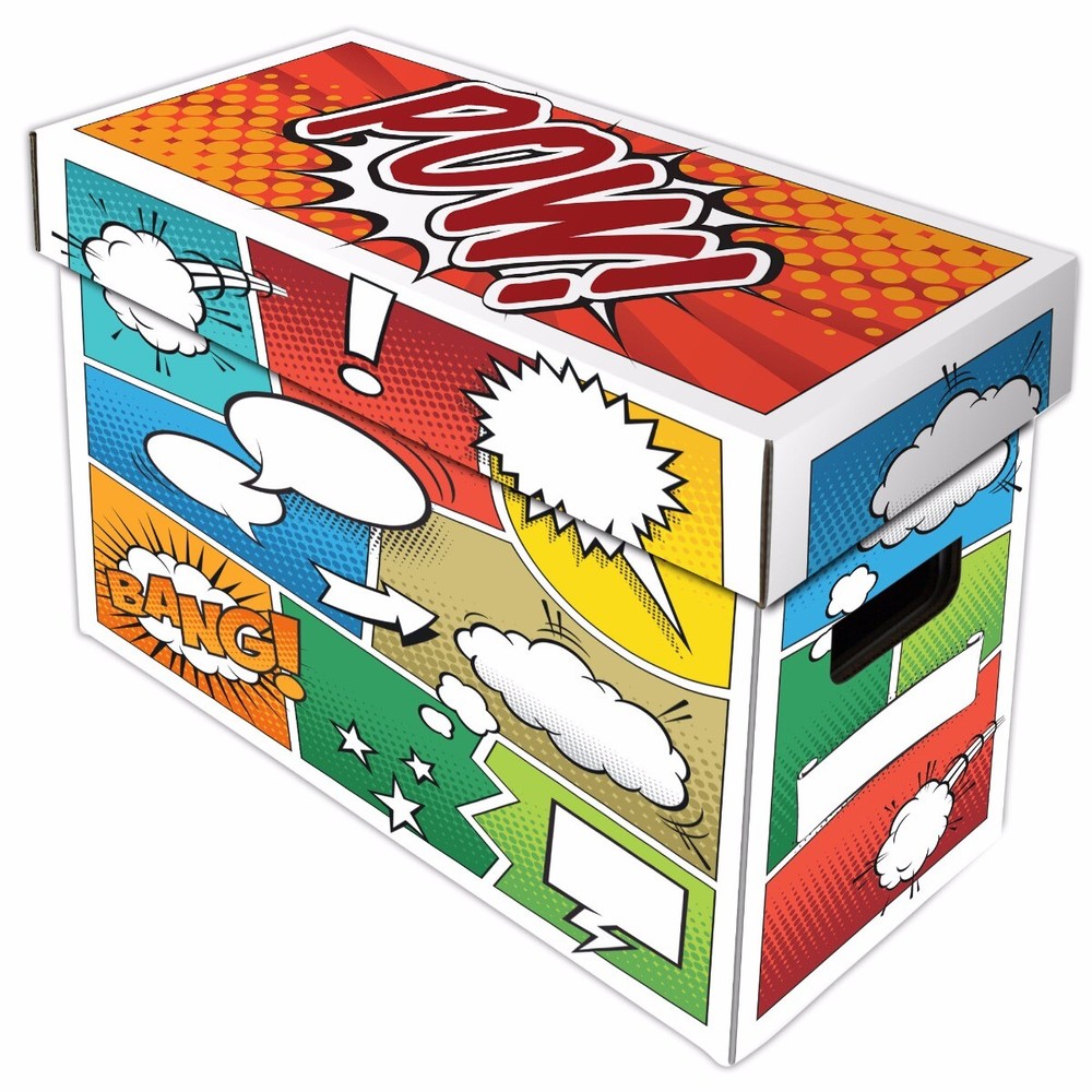 BCW Short Comic Book Storage Box Holds 150-175 Stackable Cardboard w/Handles