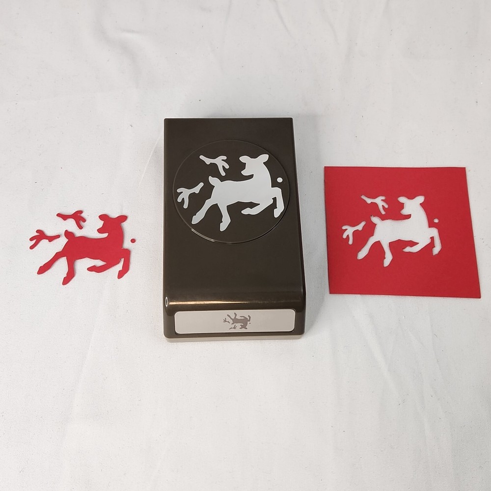 Stampin Up Flat Lock Down Punches DEER BUILDER punch Die Cut Spring Loaded Doe