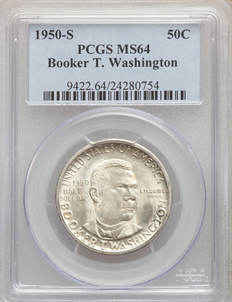 1950-S Booker T. Washington Commemorative Half Dollar PCGS MS 64