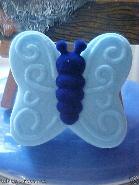 BLUE BUTTERFLY ~ FELT TRINKET BIX & MATCHING NECKLACE