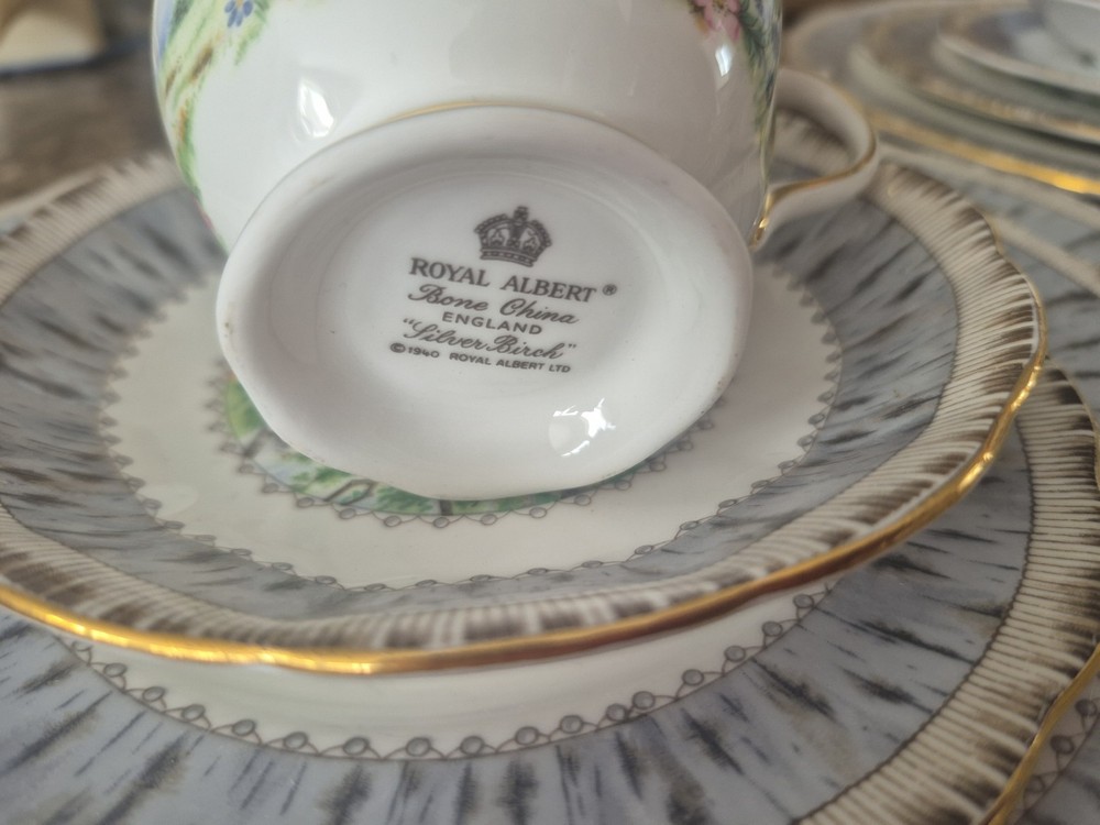 27 piece Dinner Set 4X Royal Albert Silver Birch premium Place Settings +serving