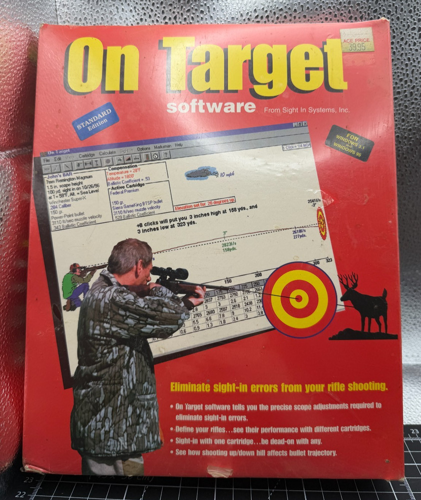 Vintage "On Target" Software (Windows 3.1 & Windows 95) 3.5" Disks - Sealed Box