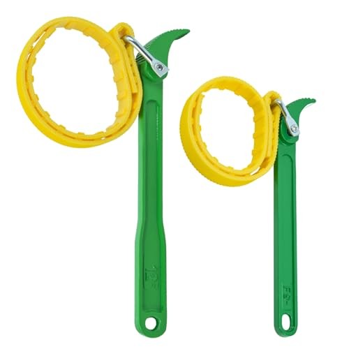2-Piece Rubber Strap Wrench 9' & 12’ Handle, Adjustable Strap Wrench, Rubber