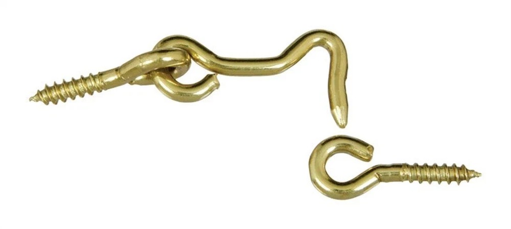 3-pack 2/PC National Hardware N118-083 Solid Brass Hook & Eye 1-1/2"