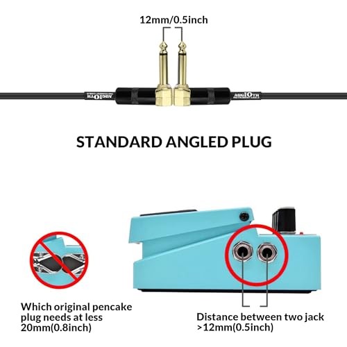 18 Inch Guitar Patch Cable 2 Pack Performance 18in-2Pack Black Straight-Angled
