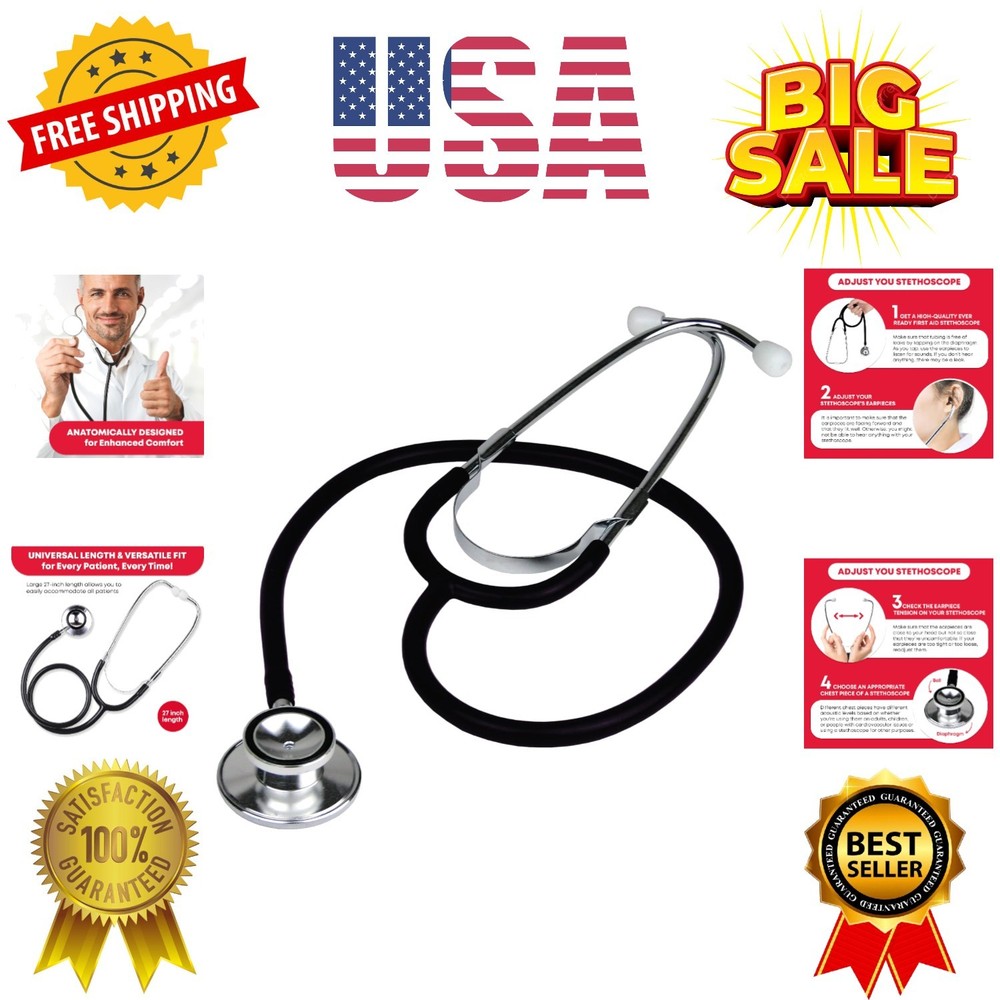 Dual Head Stethoscope, Black