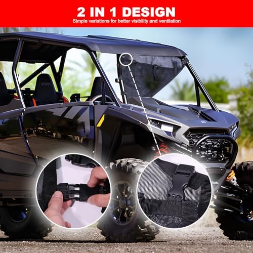 RZR XP4 1000 Window Mesh, Shield Ventilated Protective Door Net Roll Cage