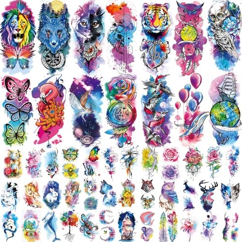 86 Sheets Temporary Tattoo, 14 Sheets Large Half Arm Fake Berry - 86 Sheets