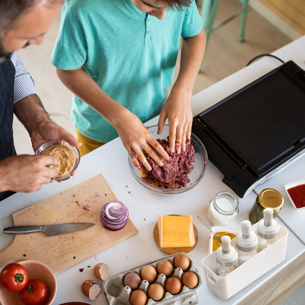 3 Pack White Storage Bin 10" Long Bathroom Organizing Bins Plastic Organizer ...