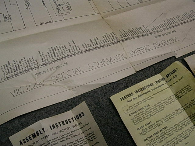 1945 Bally VICTORY SPECIAL Schematic & service information