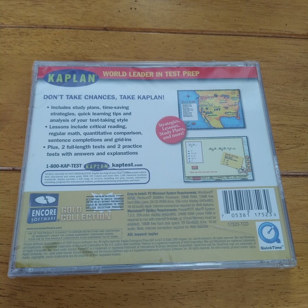 Kaplan Emergency Prep SAT ACT CD-ROM 2001 Vintage