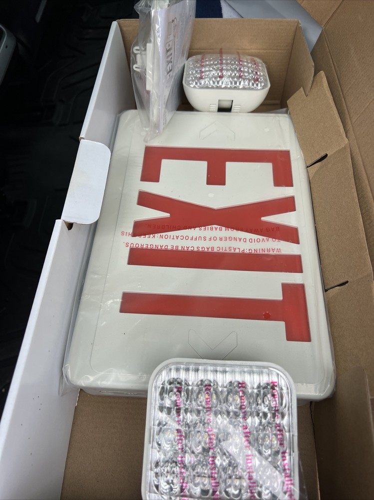 LED Exit Sign Emergency Light–Hi Output Compact Combo UL listed Quality