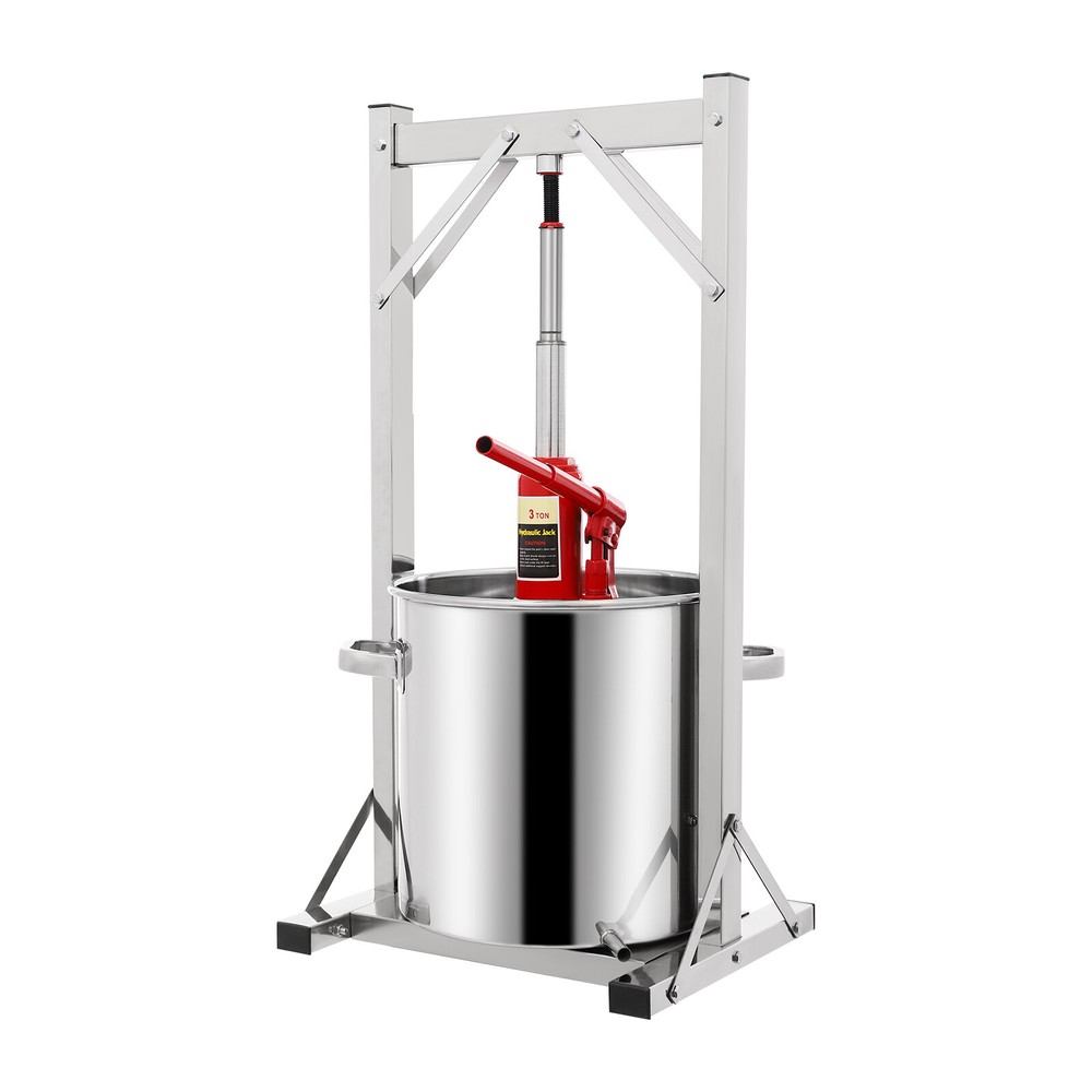5.8Gal Fruit Wine Press, Manual Stainless Steel Cider Press with Hydraulic Jack