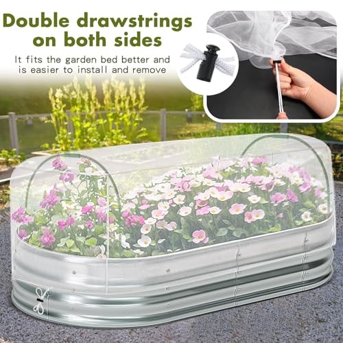 2 Pack Garden Netting for Raised Beds Rectangular Pest Barrier for 4x2x1 ft