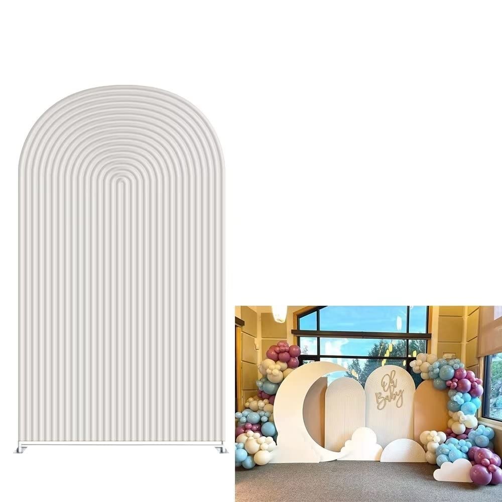 ittsmnt Arch Fabric Backdrop Covers Ripples Arched 4x7ft Panel Cover White