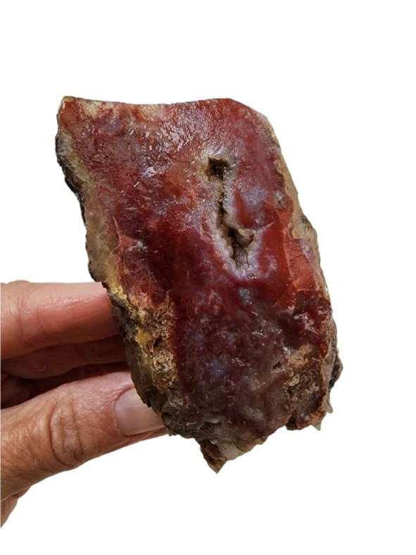 Red Moss Agate Faced Rough 148.3 grams.
