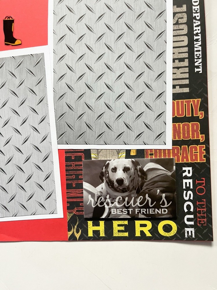 Fireman Scrapbook pages, Firefighter Layouts, Fireman Scrapbook Layout