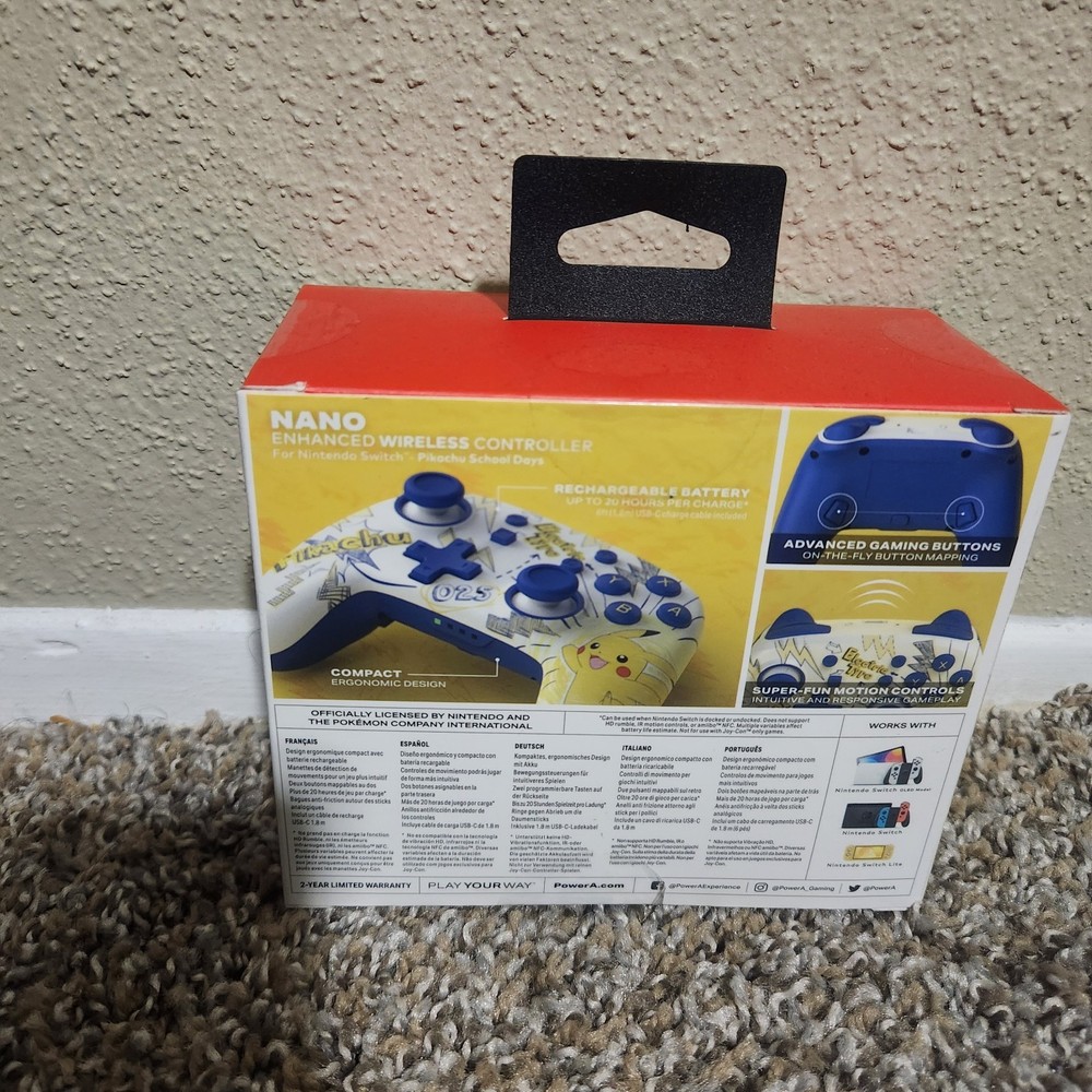 POWER A NANO ENHANCED WIRELESS Switch Controller (POKEMON PIKACHU) Brand New